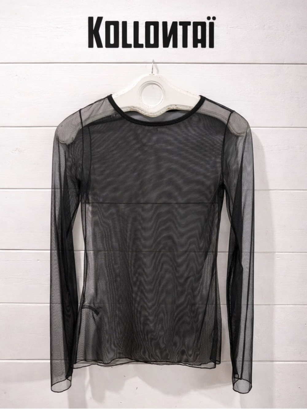 KOLLONTAÏ Sheer Mesh Long Sleeve Top – Size XS